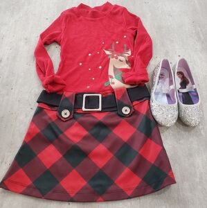 Christmas dress and shoe set  for 6yr girl